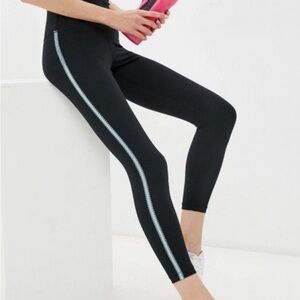 Nike Black Leggings with Blue crochet Stripe